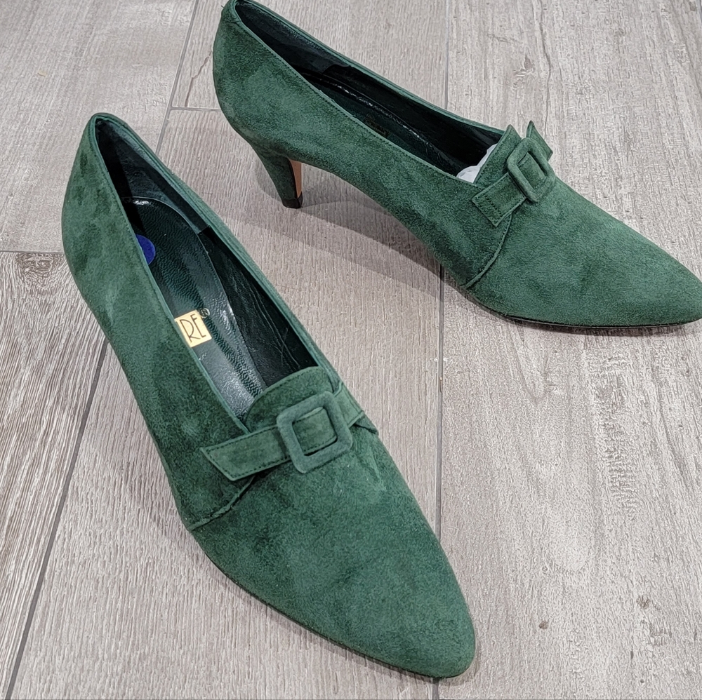 Vintage Allure suede granny heels 6.5M